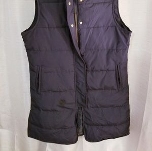 Crown and Ivy-navy long puffer vest-women's medium